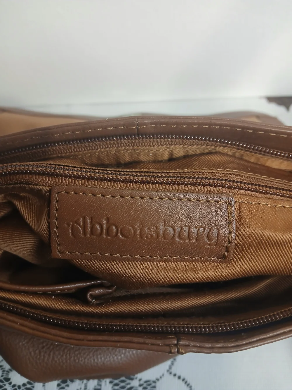 Brown Crossbody Bag with Black Bow Detail
